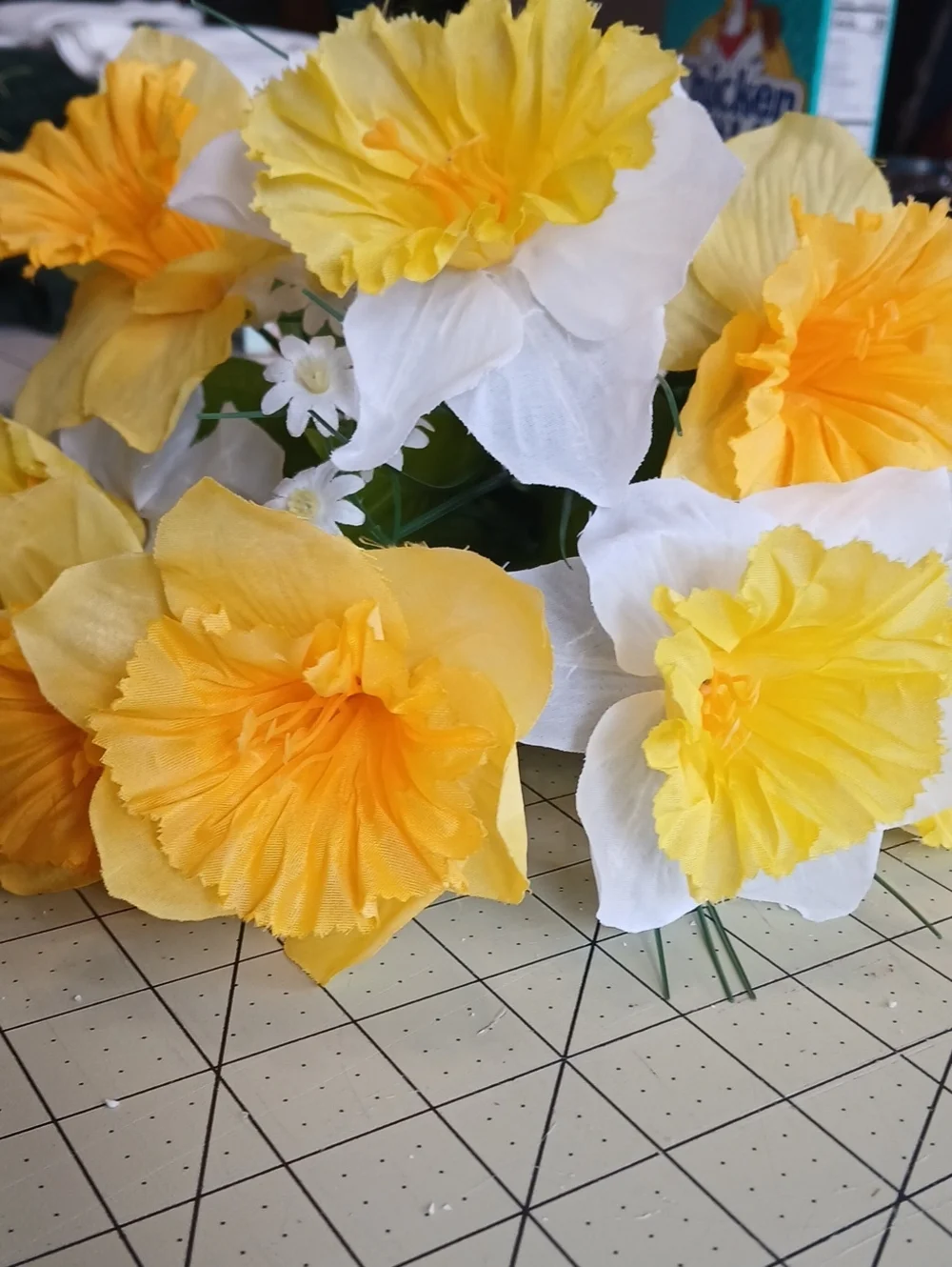 Yellow & White Artificial Daffodil Bouquet